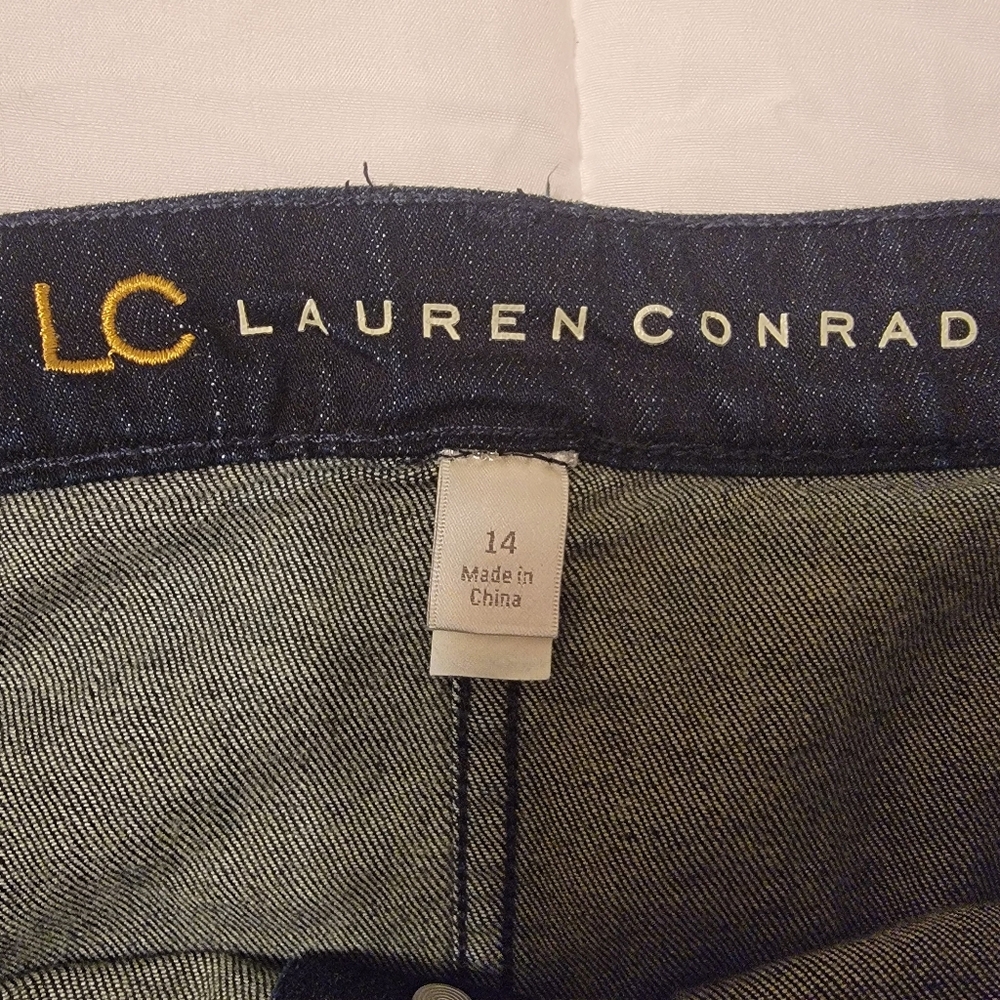 LC Lauren Conrad Denim Short Pocket Skirt Blue Size 14 - Picture 4 of 8